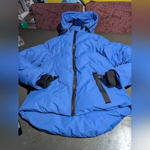 Saint And Sinner Blue Puffer Jacket with Hood Size Large NWOT
